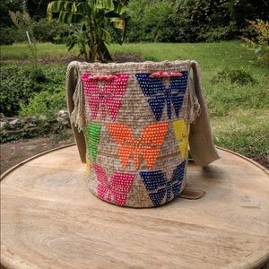 Wayuu tribe bag. Butterfly design